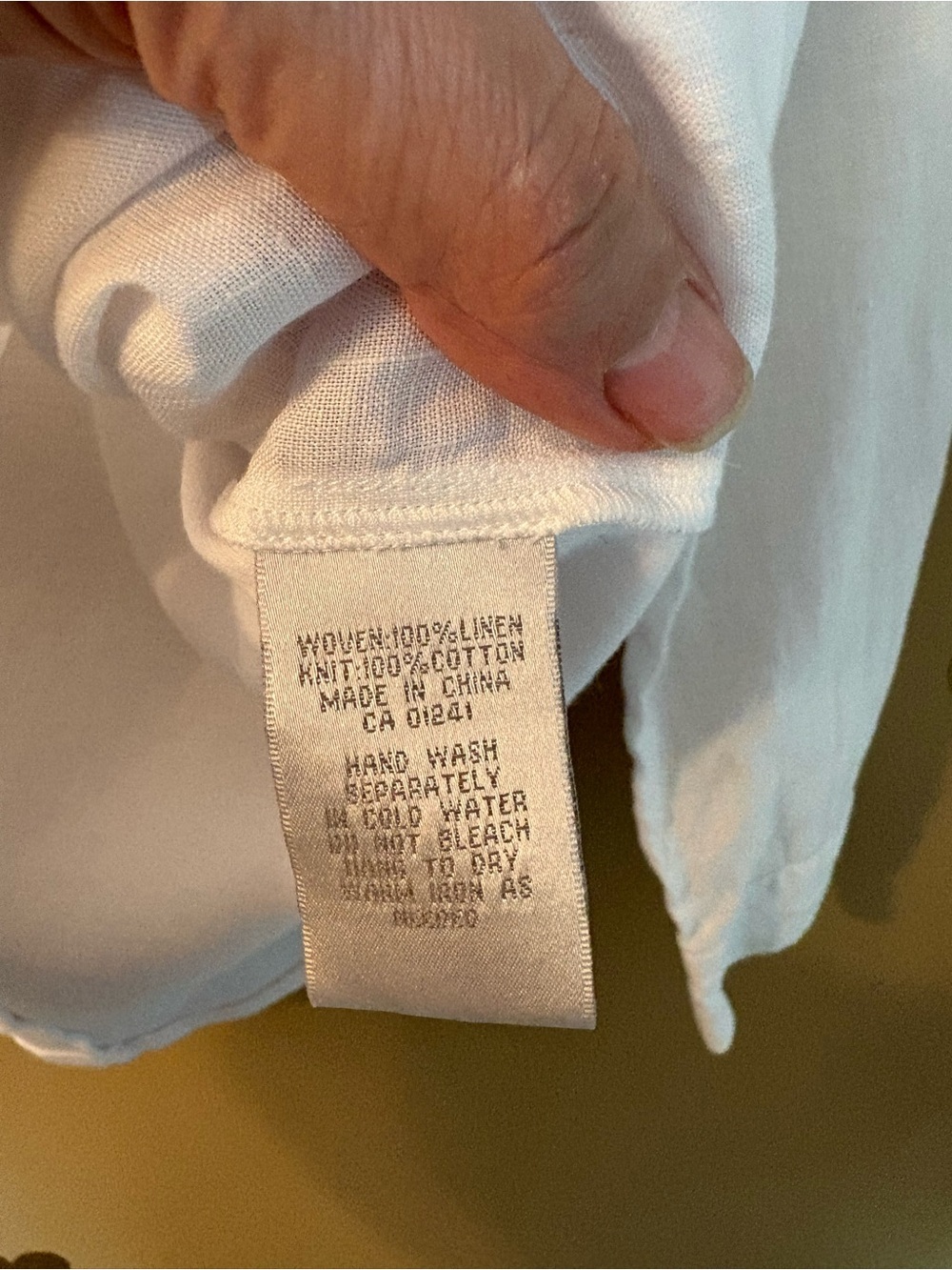 Contemporaire Simons White 100% Linen 3/4 Sleeve Button Down Shirt - Picture 11 of 14
